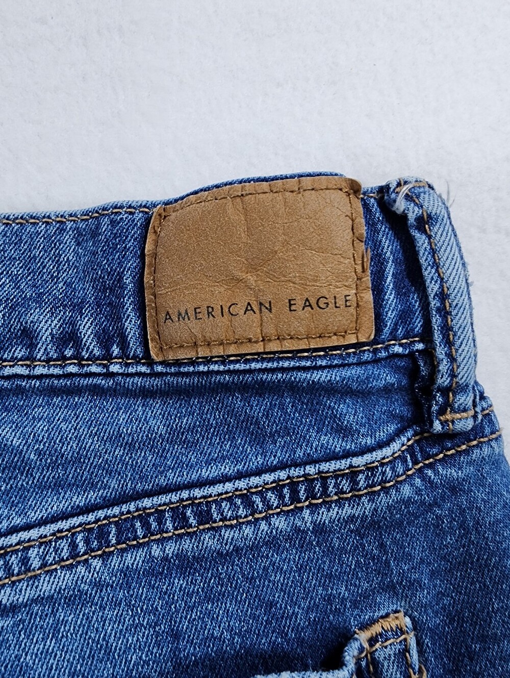 American Eagle Low Rise Baggy Ultra Wide Leg Jeans 8 Long Strigid Y2K - Picture 11 of 12